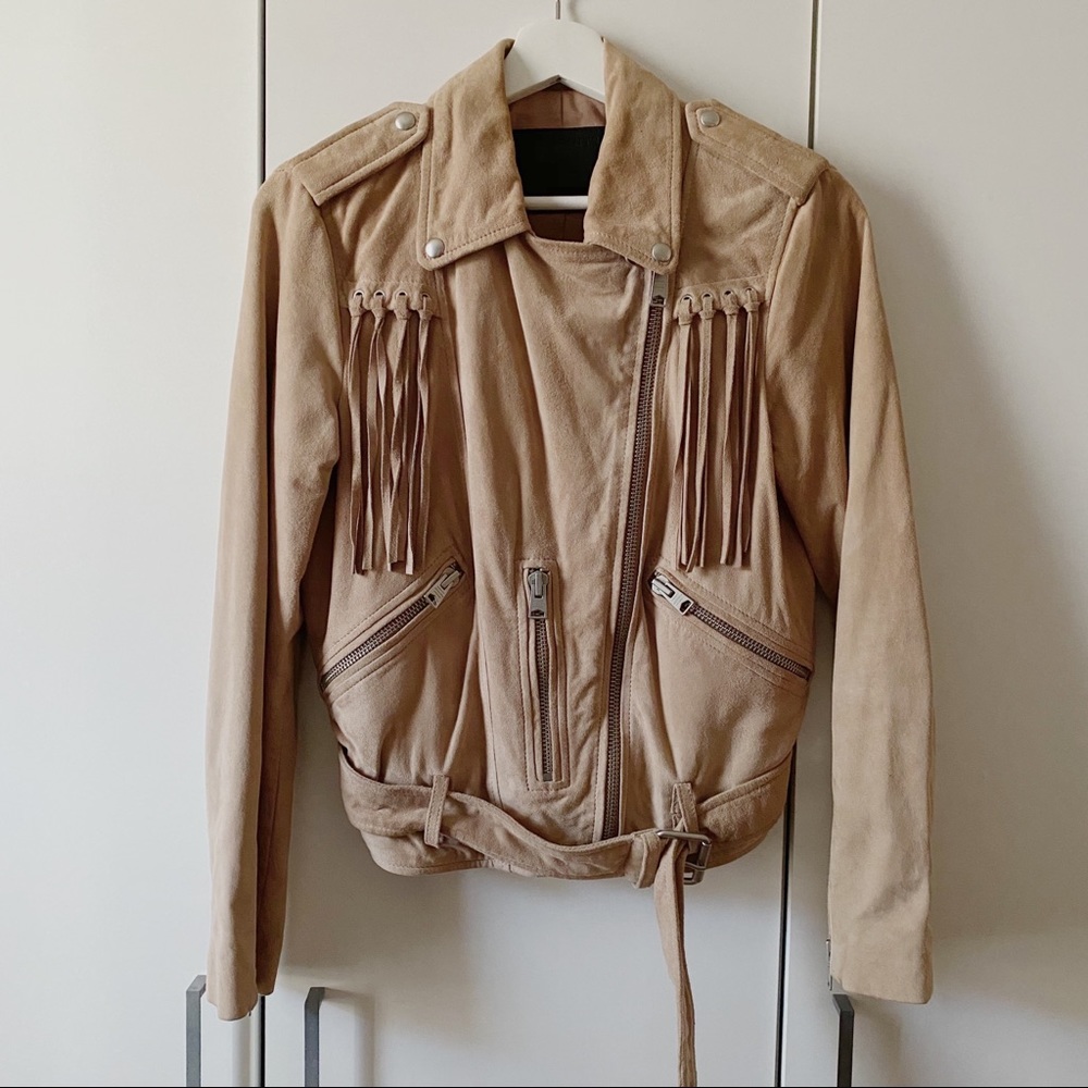 ALL SAINTS Beige Goat leather jacket
